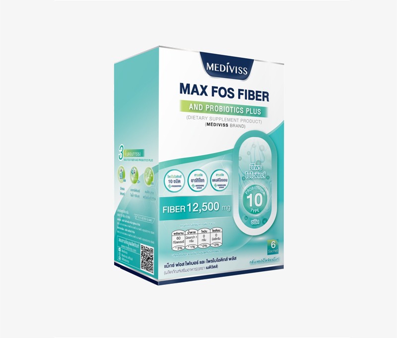 MAX FOS FIBER AND 10 PROBIOTICS PLUS แม็กซ์ ฟอส ไฟเบอร์ เเละ เท็น โพรไบโอติก พลัส